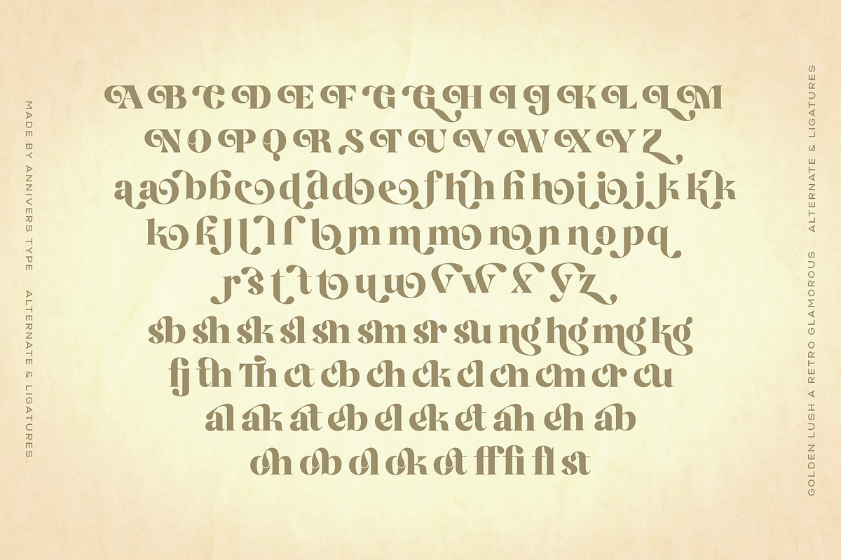 Golden Lush a Retro Glamorous, a Serif Font by Annivers Type (Photo 7 of 10)
