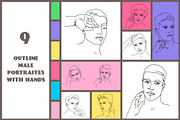 Male Face Line Art Portraits, a Person Illustration by statica (Thumbnail 3 of 11)