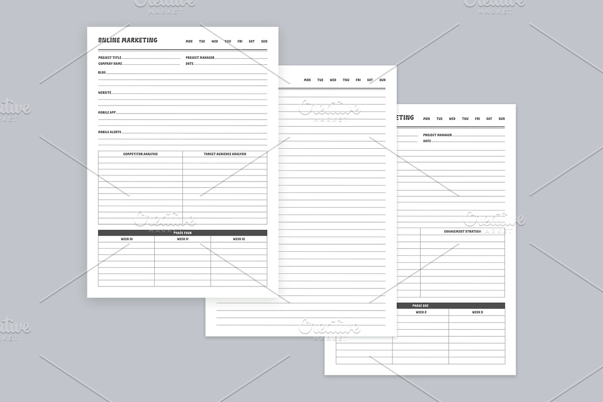 Marketing Planning Pages Set V-11, a Stationery Template by shahsoft (Photo 2 of 3)