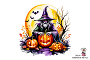 Creepy Skeleton Witch PNG Bundle, a Graphic by Clipart Studio (Thumbnail 6 of 11)