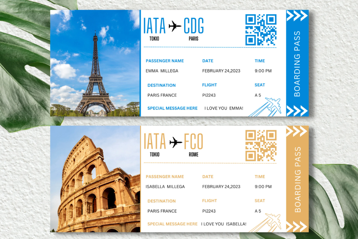 Editable Boarding Pass Template, a Card Template by YasdeyDesigns (Photo 1 of 8)
