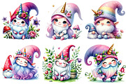 Watercolor Unicorn Gnome Clipart, an Illustration by Sublimation Artist (Thumbnail 5 of 6)