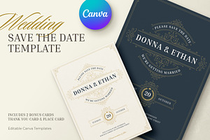 Wedding Save the Date Canva Template, an Invitation Template by Vasya Kobelev