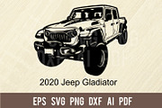 Jeep Gladiator 2020 - Cut SVG, an Illustration by Digital-Clipart (Thumbnail 1 of 3)