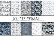 Winter House Christmas Digital Paper, a Pattern Graphic by Artmanata (Thumbnail 2 of 10)