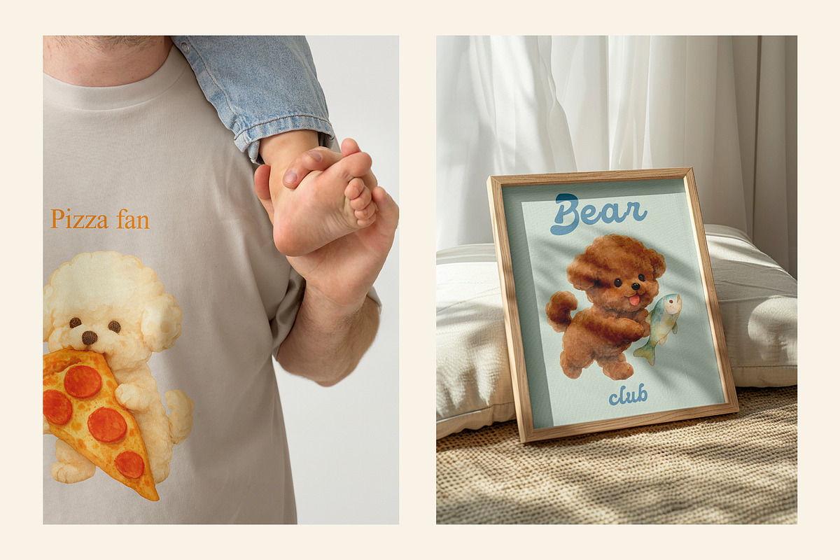 Whimsical Bichon: Kawaii Sticker Kit, an Animal Illustration by divanovskaya_nv (Photo 7 of 18)