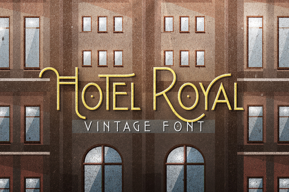 Hotel Royal Vintage Font, a Sans Serif Font by Graphicdome (Photo 1 of 15)
