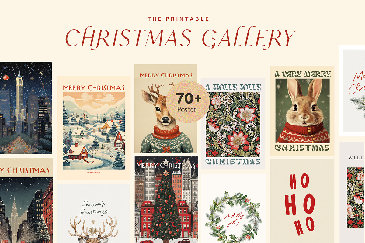 Retro Christmas Prints & Cards, a Background Graphic by Laras Wonderland (Photo 1 of 11)