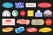 COOL Y2K STICKERS VECTOR SET, a Decorative Illustration by craftlove (Thumbnail 8 of 12)