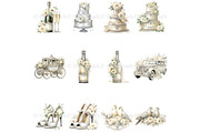 Elegant Watercolor Wedding Clipart, a Decorative Illustration by Nicole Branger Art (Thumbnail 7 of 22)