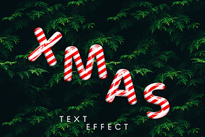 Christmas Candy Cane Text Effect