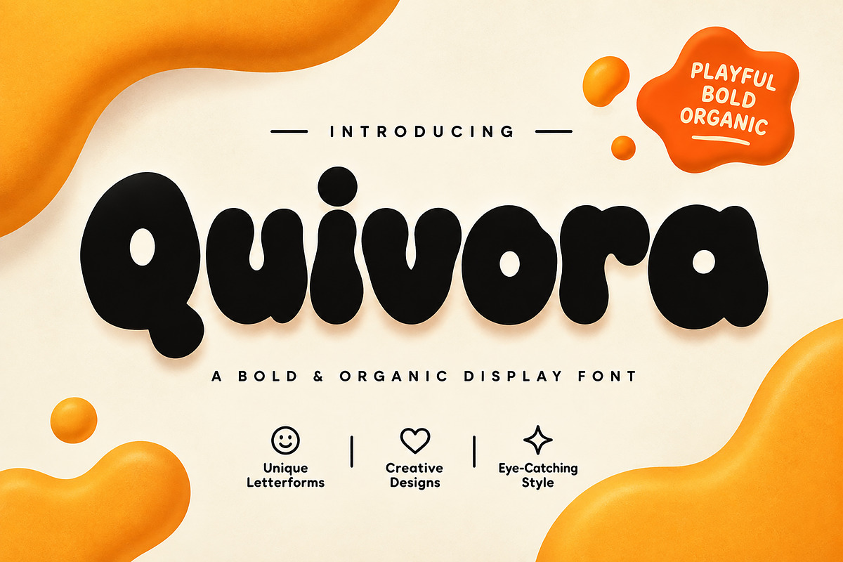 Quivora – Bold Organic Display Font, a Slab Serif Font by Wow Magic (Photo 1 of 5)