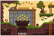 Platformer Game Tile Set 6, an Animal Illustration by pzUH (Thumbnail 2 of 4)