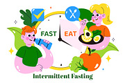10 Intermittent Fasting Illustration, a Food Illustration by denayunebgt (Thumbnail 4 of 4)