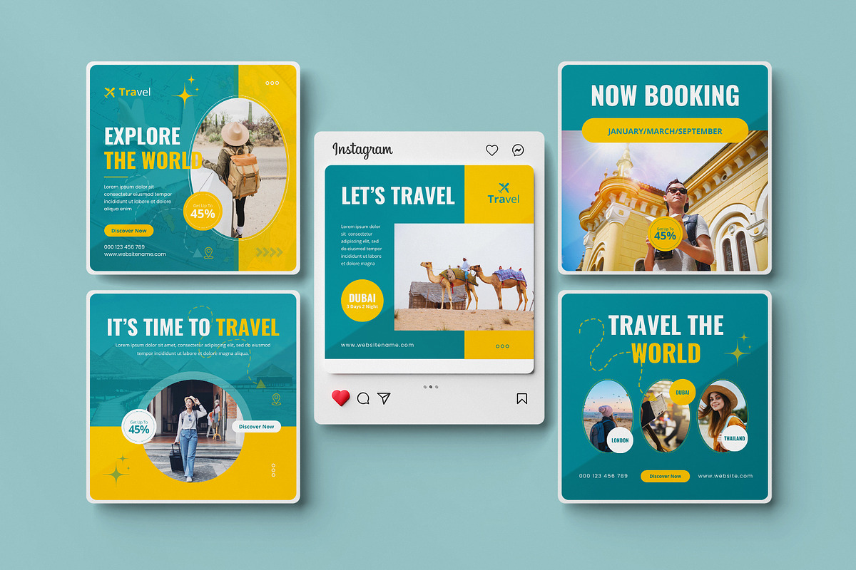 Travel Social Media Canva Templates, a Social Media Template by Pixelpick (Photo 5 of 5)