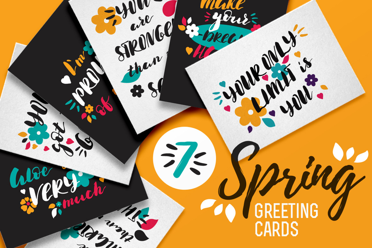 Spring greeting cards. Quotes., a Decorative Illustration by Wewhitelist (Photo 1 of 6)