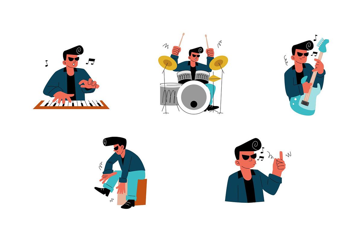 Character Musician Man Vol 2, a Person Illustration by SLAB! Design (Photo 2 of 3)