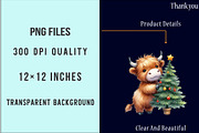 Christmas Highland Cow Clipart, an Illustration by SinaCreation (Thumbnail 6 of 7)