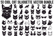 Cool Cat Silhouette Vector Bundle, an Illustration by Designs_River (Thumbnail 1 of 51)