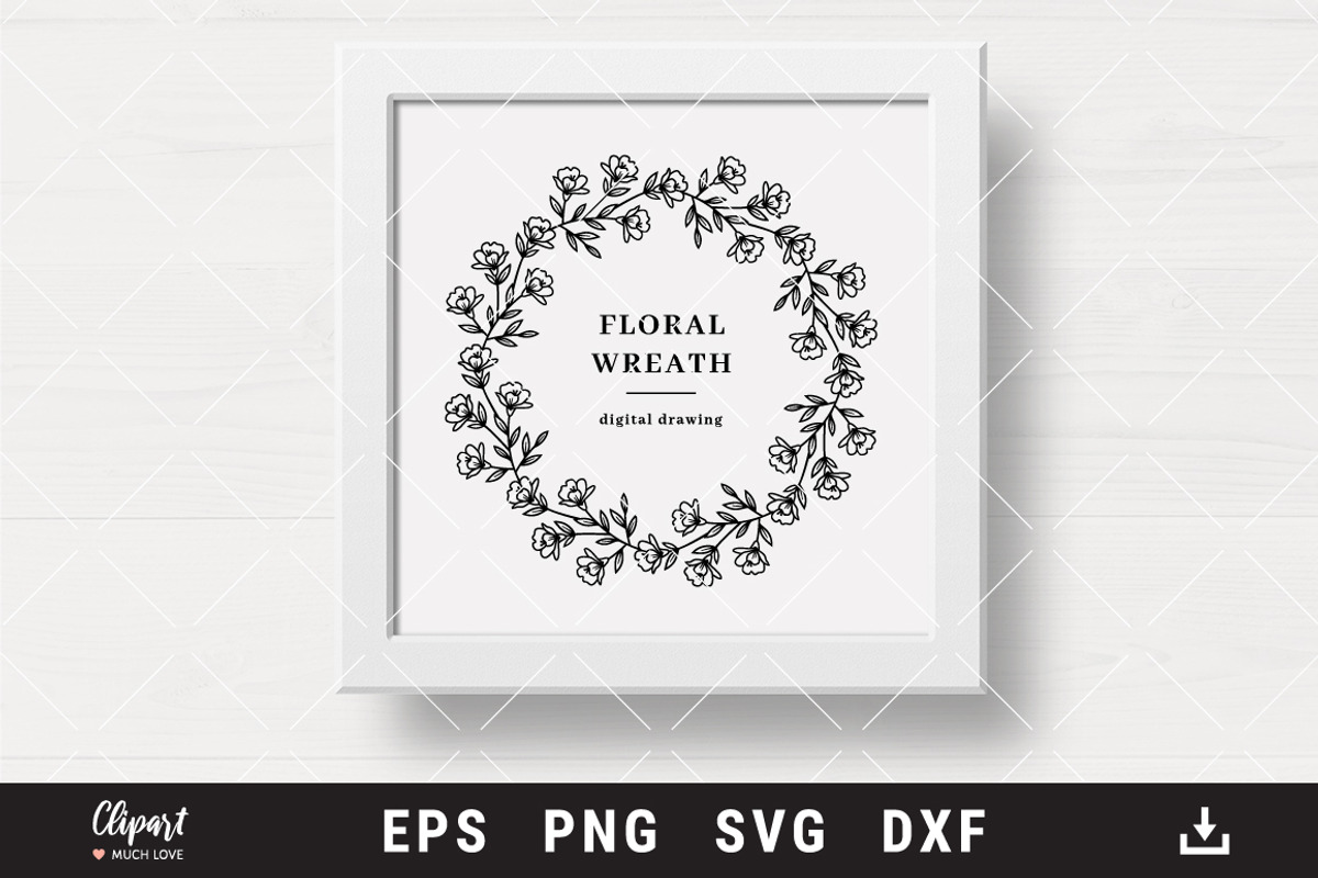 Floral wreath SVG, Wedding wreath, an Object Graphic by ClipartMuchLove (Photo 3 of 7)
