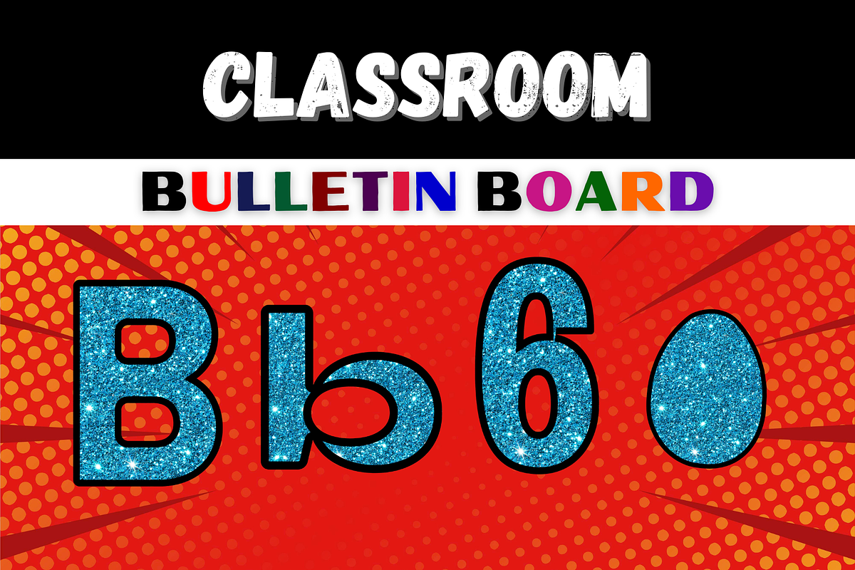 Bulletin Board Blue Glitter Letter, a Templates & Theme by Premium Digital Templates (Photo 2 of 3)