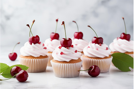 Delicious cupcakes decorated with, a Food & Drink Photo by Ylivdesign
