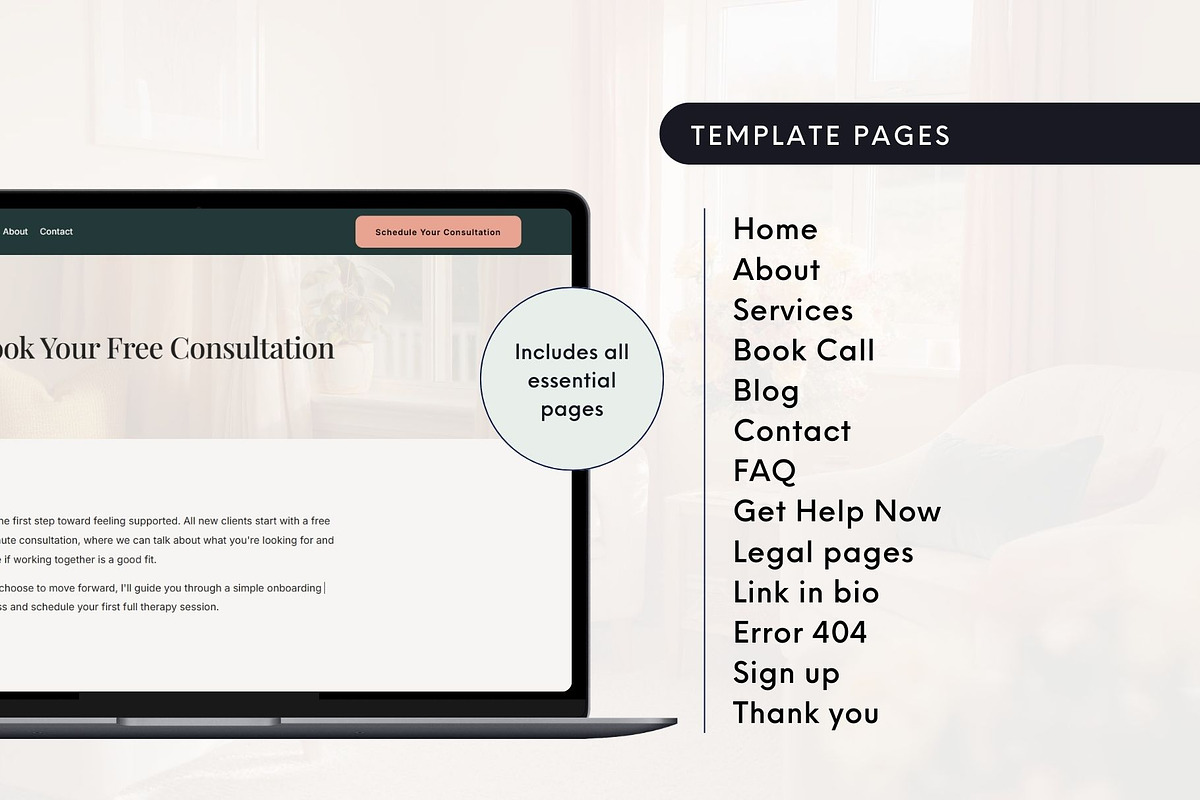 Squarespace Website for Therapist, a Squarespace Template by Pretty Boss Designs (Photo 3 of 6)