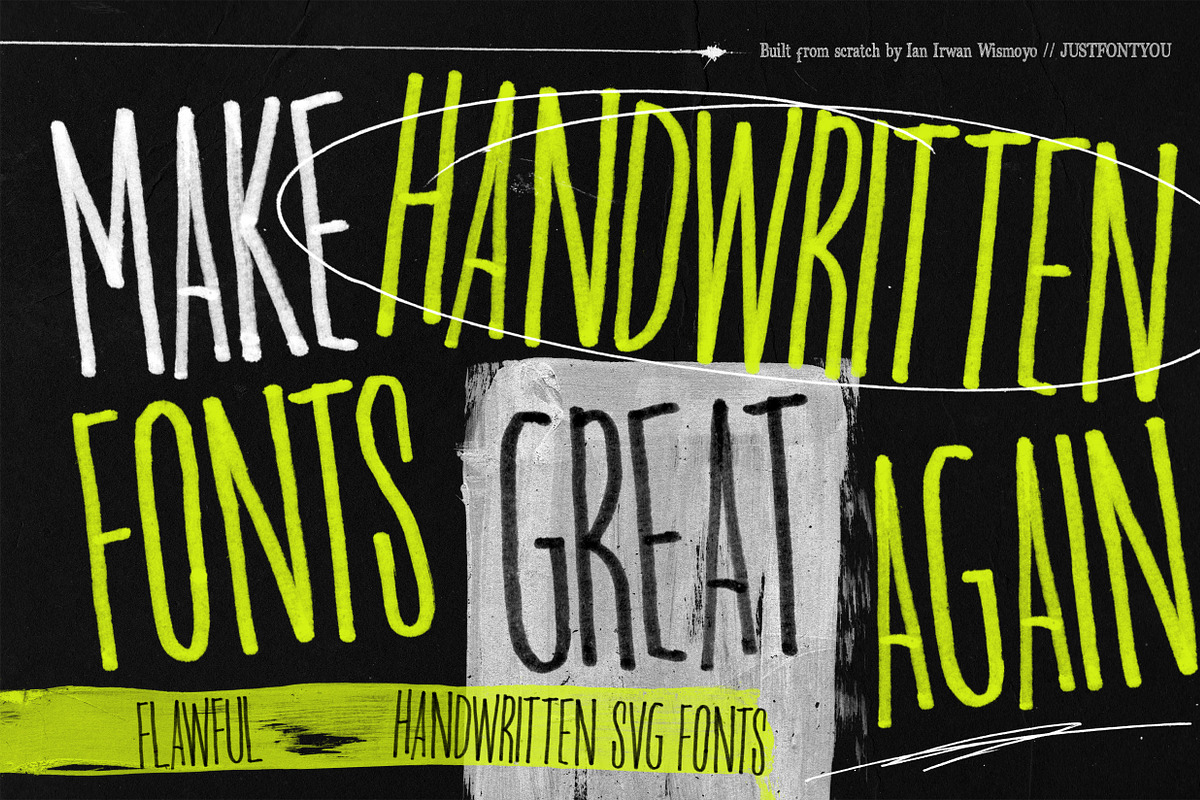 Flawful - Handwriting SVG Fonts, a Font by Ian Irwanwismoyo (Photo 1 of 8)