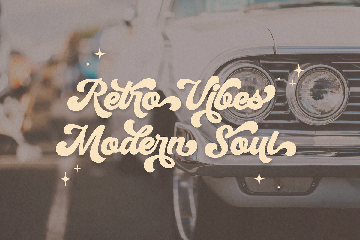 Mucky Script - Retro Groovy Font, a Script Font by Holyline Design (Photo 9 of 14)
