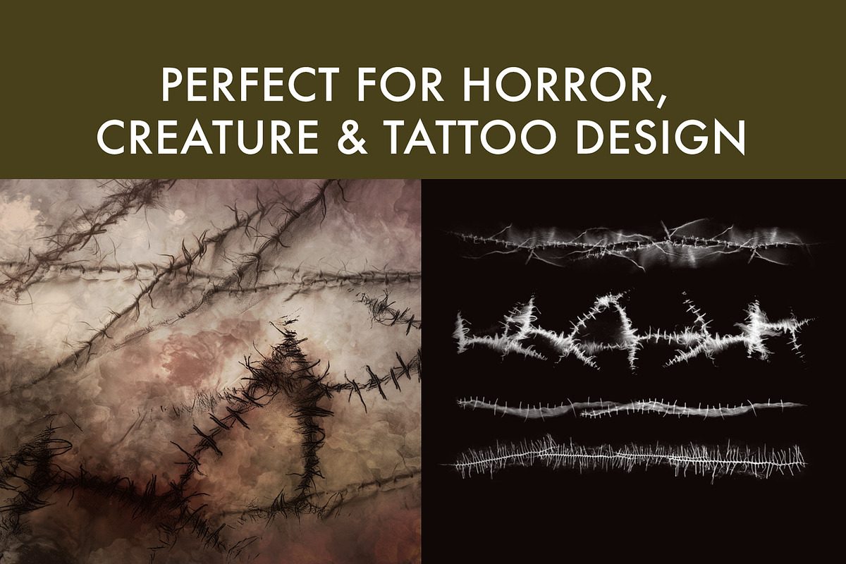 Zombie Skin Brush Set, a Brush Add-On by Zsolt Kosa Art (Photo 4 of 9)