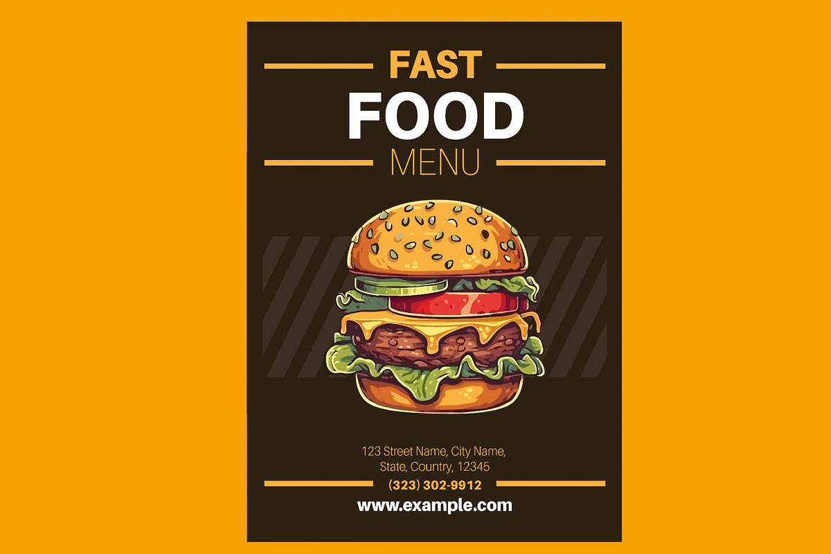 Fast Food Restaurant Menu, a Templates & Theme by studiogstock (Photo 2 of 3)