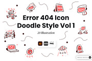 Error 404 Doodle Icon Set Vol 1, an Object Illustration by SLAB! Design (Thumbnail 1 of 3)