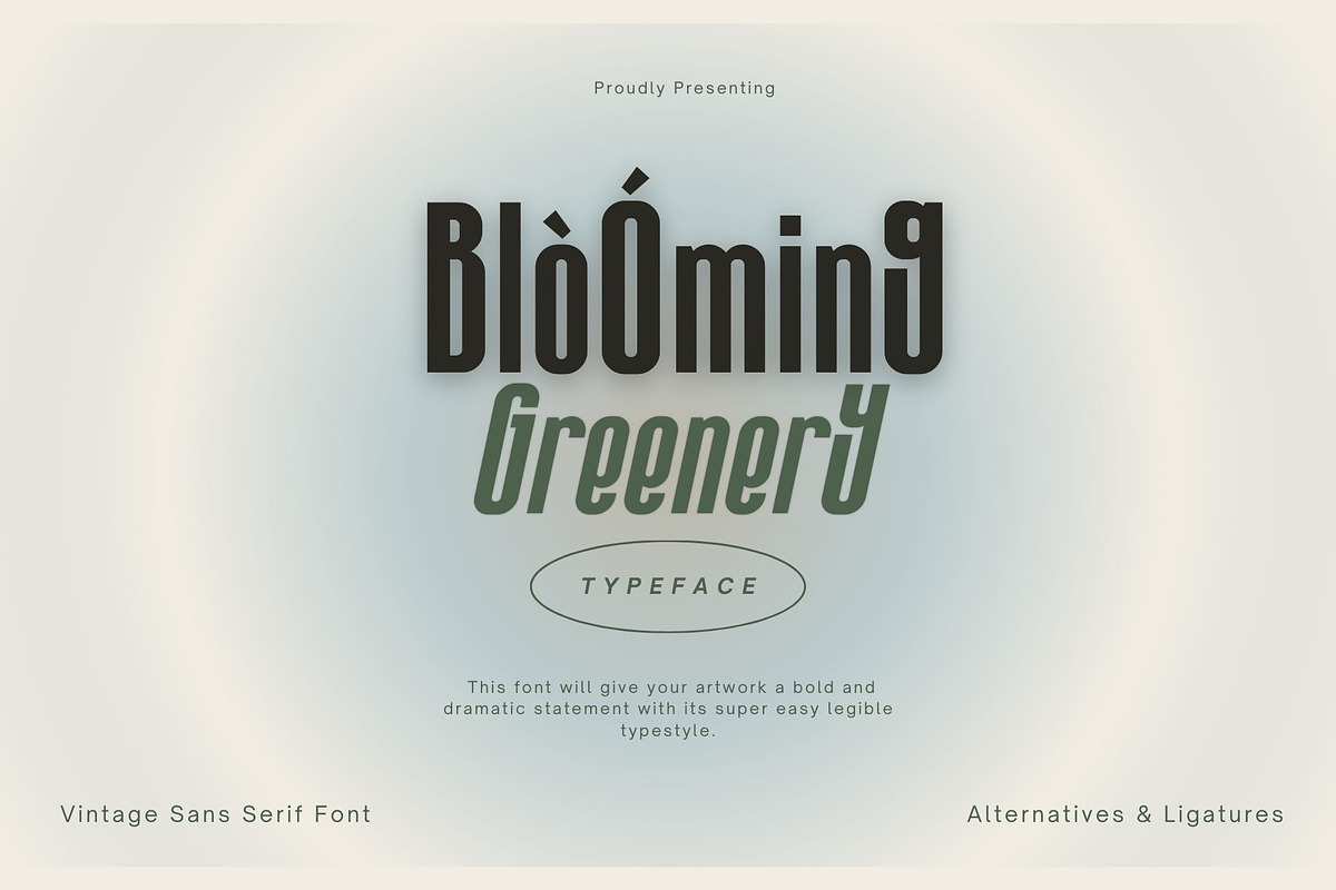 Blooming Greenery Typeface, a Sans Serif Font by Aditastudios (Photo 1 of 10)