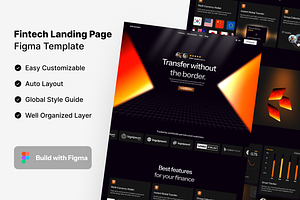 Fintech Landing Page Figma Template, a Landing Page Template by Rozepaars Design