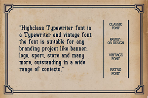 Highclass Typewriter Font