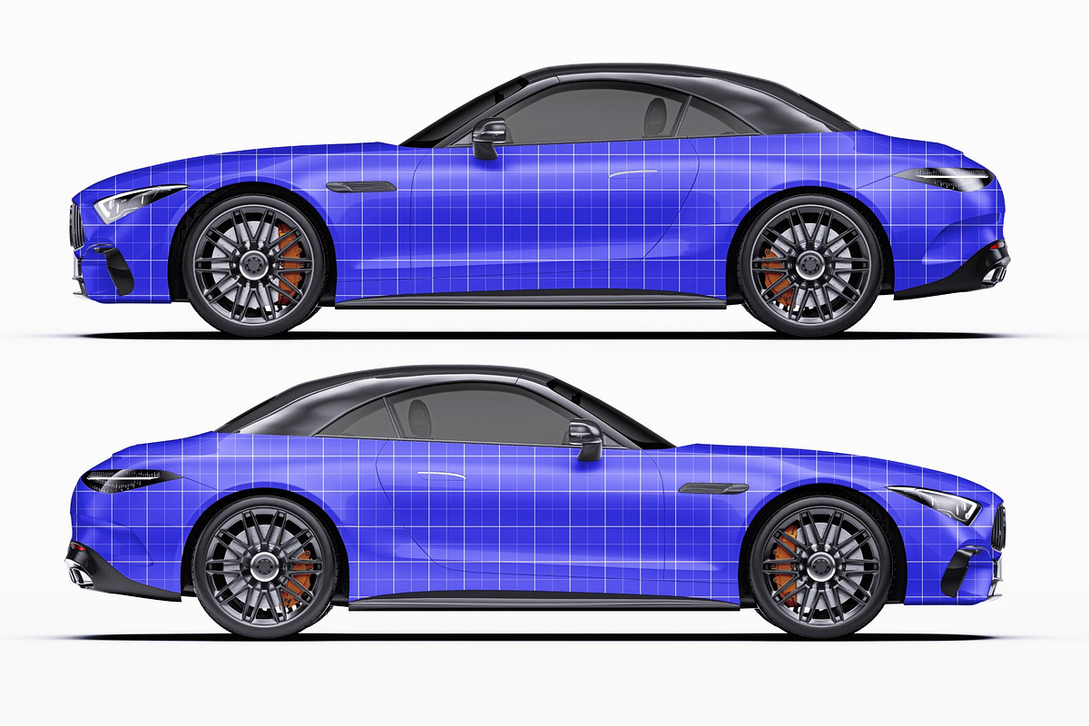 Luxury V8 Sport Convertible Set, an Advertising Mockup by Halal Graphic Studio (Photo 9 of 12)