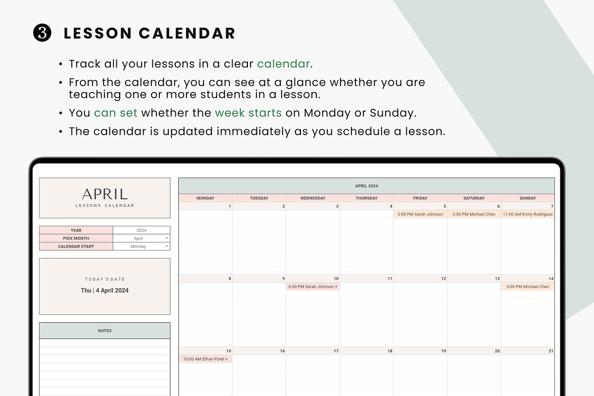 Tutor Planner & Lesson Organizer, a Templates & Theme by MondaySpark (Photo 4 of 7)
