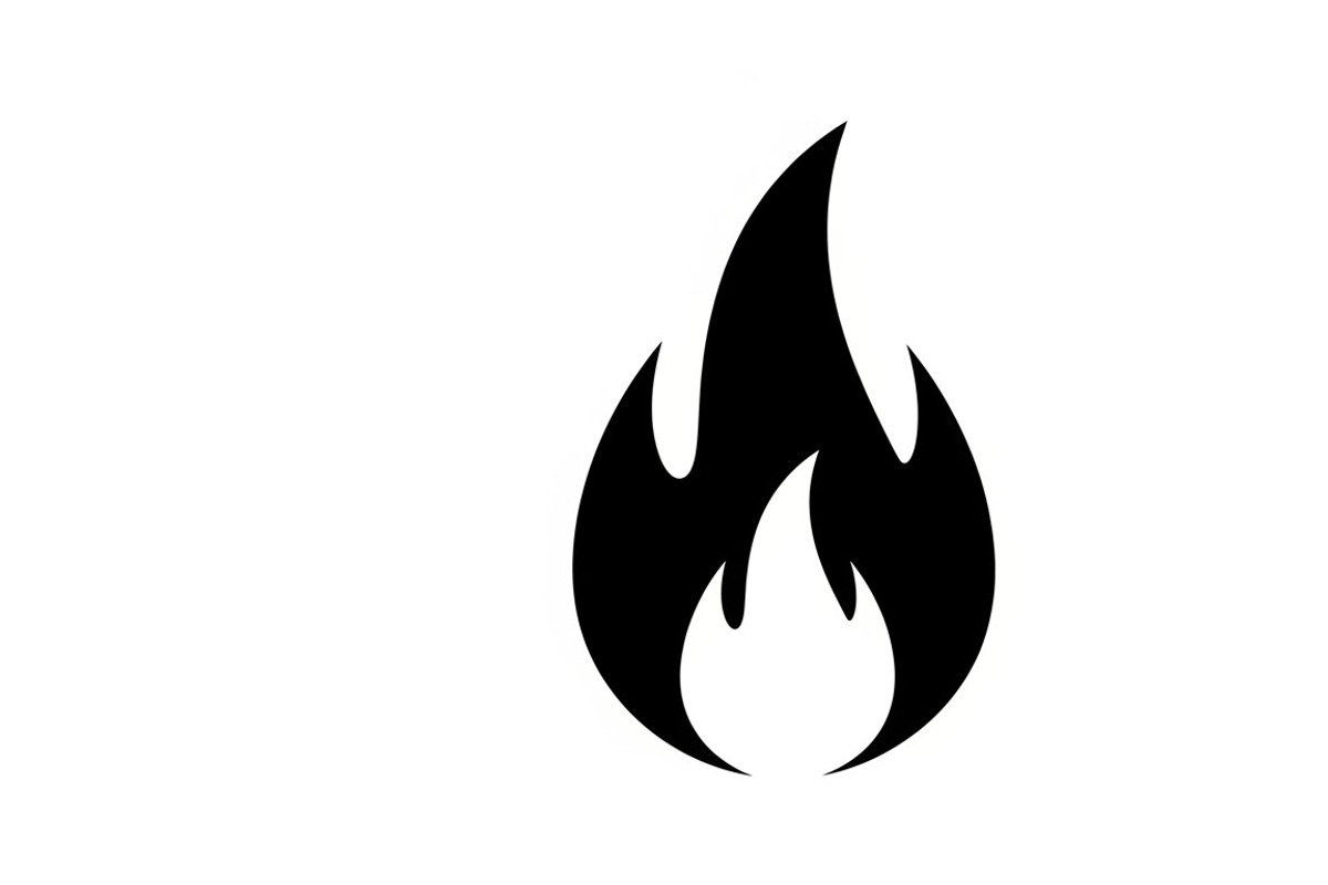 Bold black fire flame icon vector, an Illustration by Amazin_art (Photo 9 of 29)
