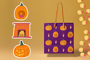 Halloween light clipart & patterns, a Seasonal Illustration by Carpet Tapete Pretzel (Thumbnail 2 of 14)