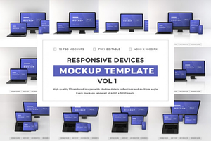 Responsive Device 10 PSD Mockup Vol1, an Android Mockup by Akrinity Digital