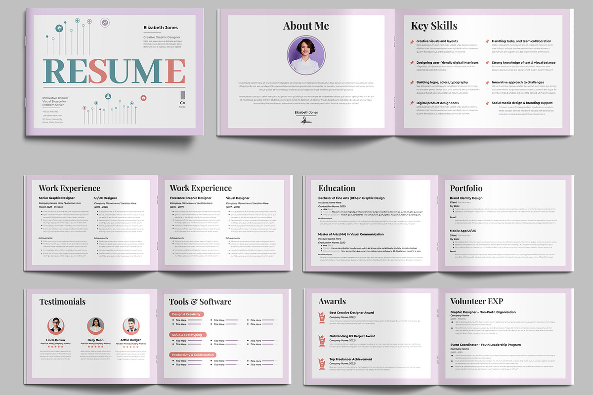 Resume Booklet Template, a Resume Template by MightyDesign (Photo 2 of 6)