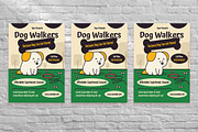 Green Cartoon Dog Walkers Flyer Set, a Flyer Template by Aiyari Graphic (Thumbnail 3 of 3)