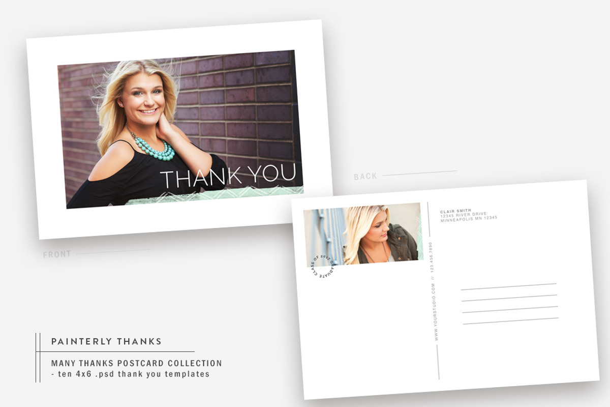 Many Thanks Thank You Postcards, a Card Template by The Modern Collective (Photo 3 of 11)