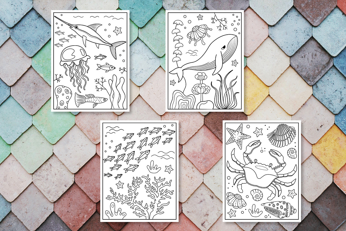 10 Coloring Pages | Sea life, an Animal Illustration by ChristinaDesigns (Photo 5 of 8)