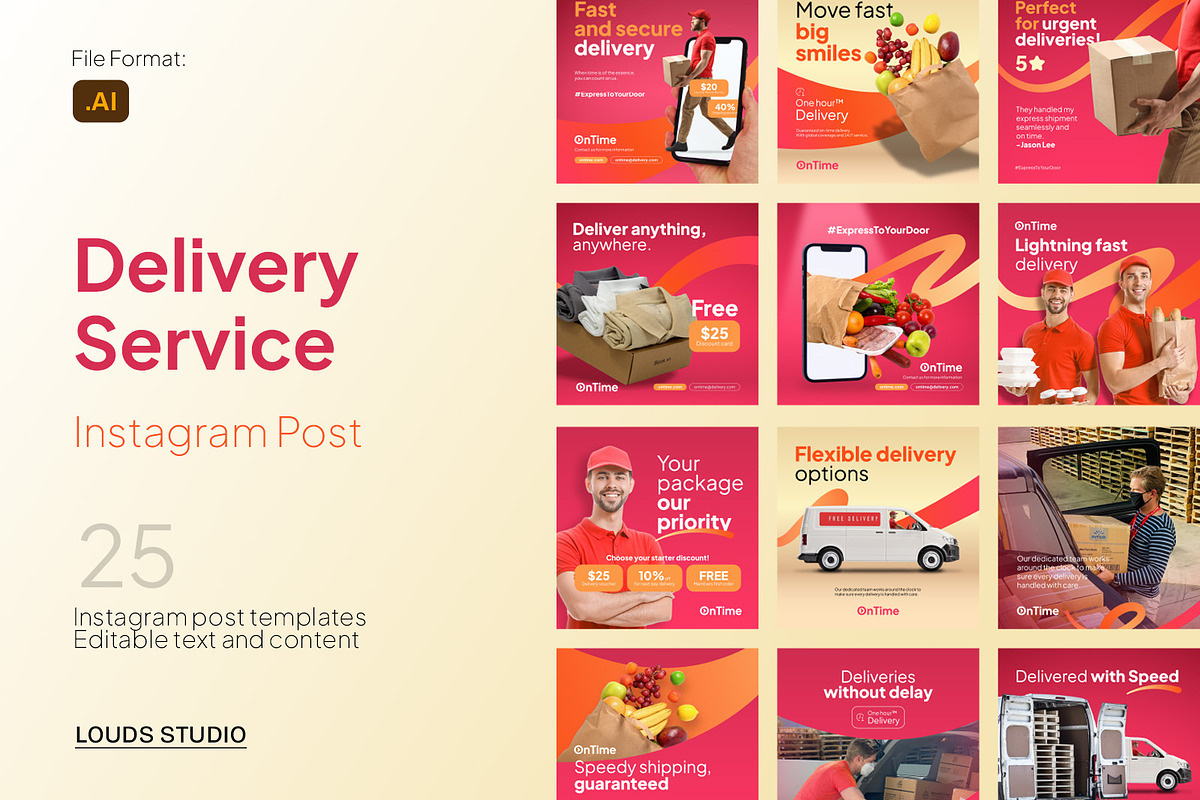 Shipping Delivery Service Instagram, a Social Media Template by Louds Studio (Photo 1 of 5)