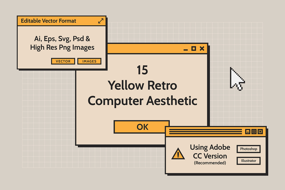 Retro Computer Aesthetic Window, a Templates & Theme by Dordar.Lab