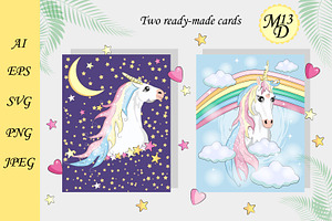 Magic Unicorn Clip-art Elements Set