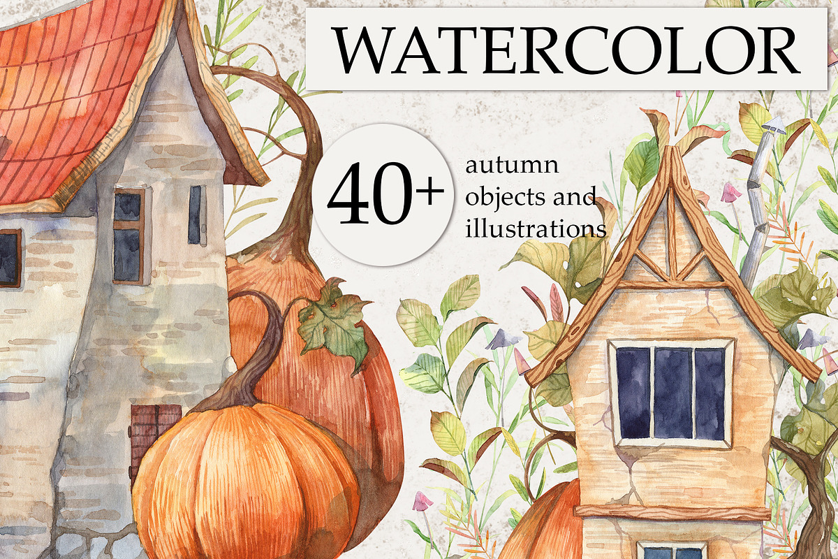 Watercolor autumn collection, an Illustration by Dashamoony (Photo 1 of 4)