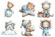 Whimsical Christmas Cat Clipart, an Illustration by Daily.Designs (Thumbnail 3 of 5)
