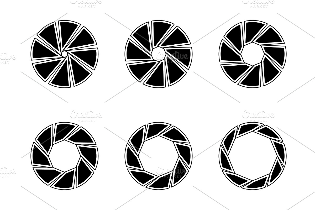 Camera diaphragm values, different, a Technology Illustration by the8monkey